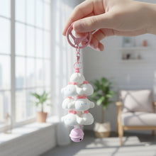 Cute Cartoon Cloud Stack Keychain with Bell (1 Pc , Mix Color)